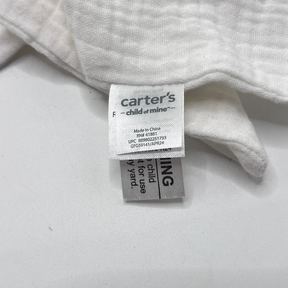 Carter's Child of Mine White Bear Muslin Security Blanket Lovey GFG59141